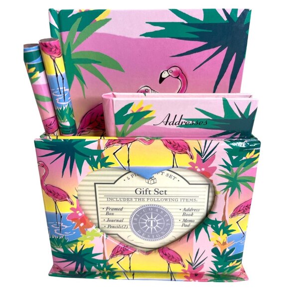 Tri-Coastal Design Other - Desk Storage Organization Box Set Pink Flamingo Photo Notebook Journal Duster